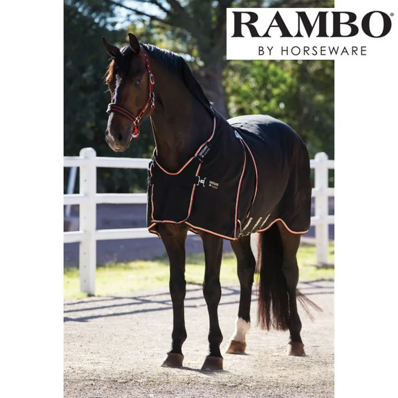 Horseware Rambo Optimo Stable Sheet - Black/Tan/Orange