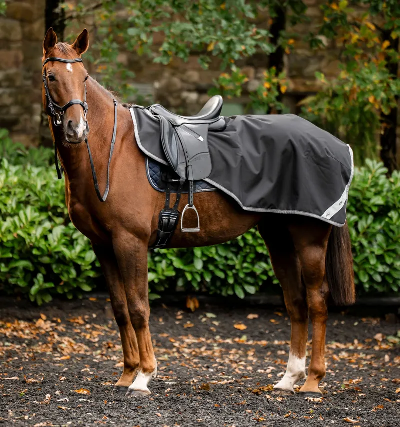 Horseware Amigo Ripstop Exercise Sheet - Black/Titanium Grey-3