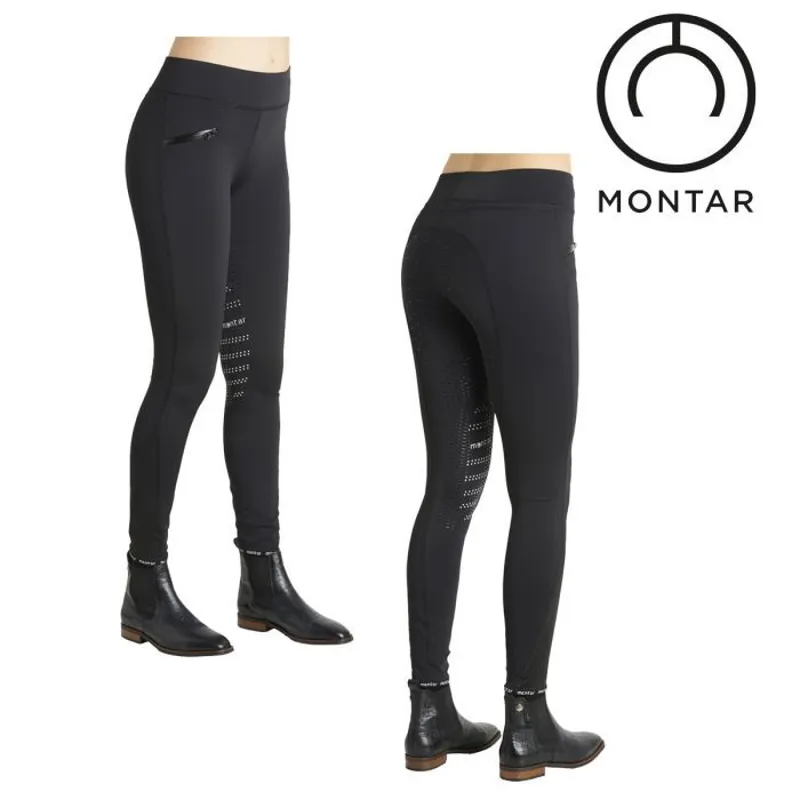 Montar Alexa Ladies Full Grip Riding Tights - Black
