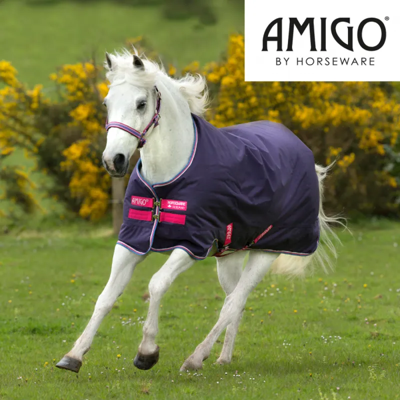 Horseware Amigo Hero 900 Pony Medium Turnout Rug - 200g - Grape/Pink/White/Powder Blue