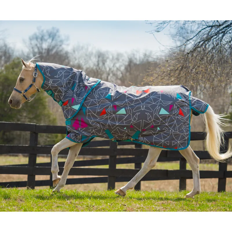 Amigo Pony Plus Lite 0g Turnout Rug - Origami/Teal
