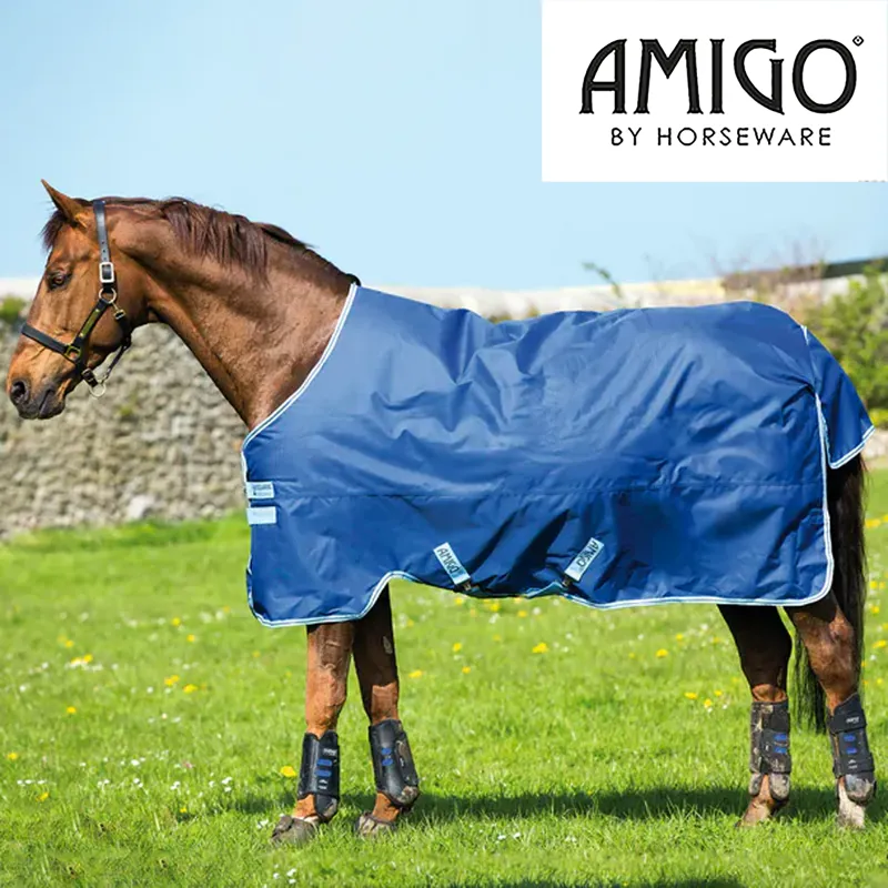 Horseware Amigo Hero ACY XL Medium Turnout Rug - True Navy/Bluebell/Gunmetal