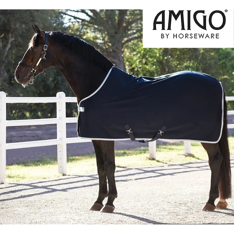 Horseware Amigo Mio Fleece Cooler with Removable Cross-Surcingles - Black/White