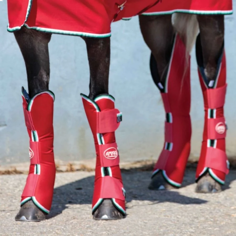 Horseware Amigo Travel Boots - Red/White/Green/Black-1