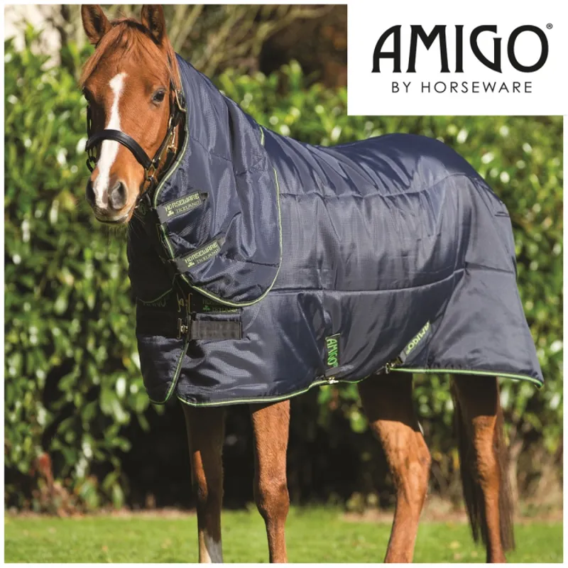 Horseware Amigo Insulator Pony Plus Mediumweight Stable Rug 200g - Navy/Green
