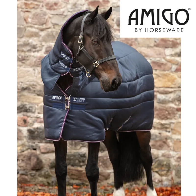 Amigo Insulator All-In-One Heavyweight Stable Rug - Navy/Plum/Silver