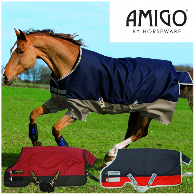 Horseware Amigo Mio Lite Lightweight Turnout Rug - Navy/Red