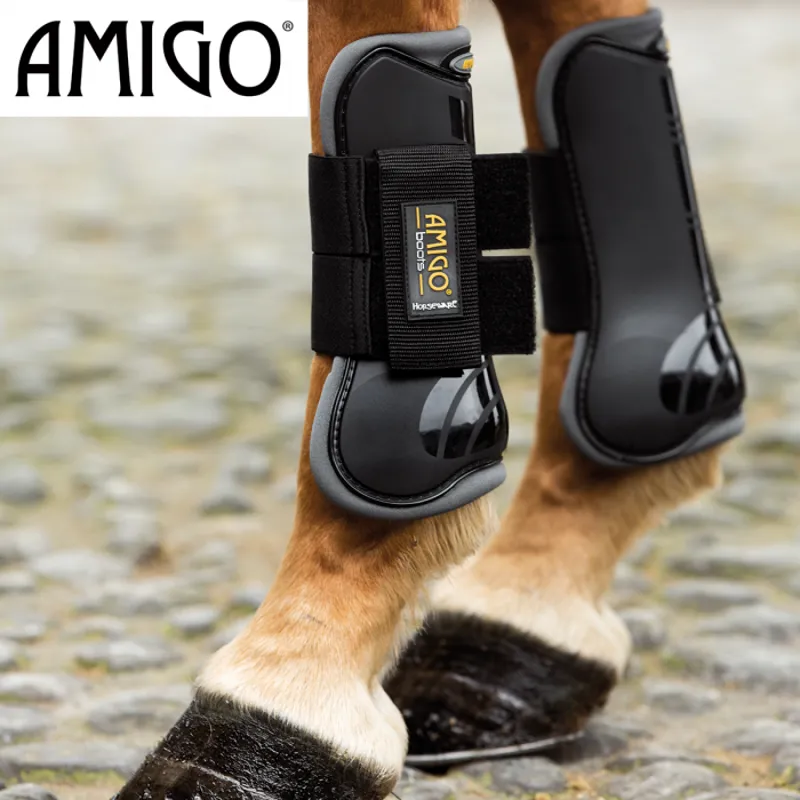 Horseware Amigo Tendon and Fetlock Boots Set - Black/Charcoal