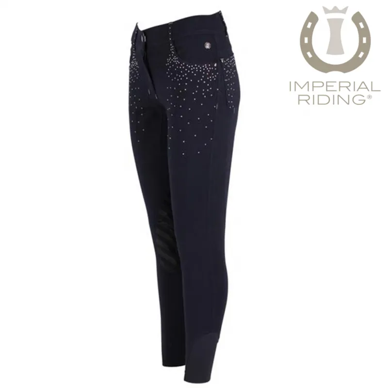 Imperial Riding Anais Silicone Knee Patch Breeches - Denim Rinse