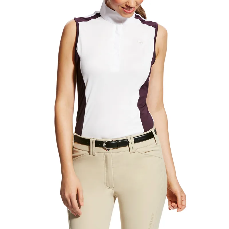 Ariat Aptos Colourblock Sleeveless Shirt- White/Plum