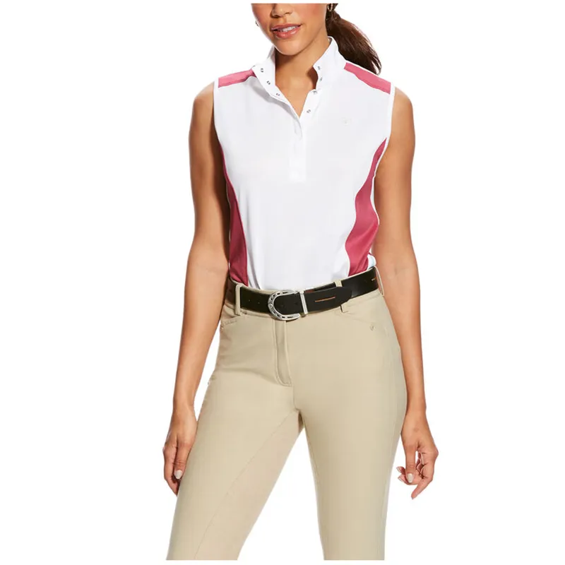 Ariat Women's Aptos Block Sleeveless Show Shirt - Rose Violet/Powder Blue