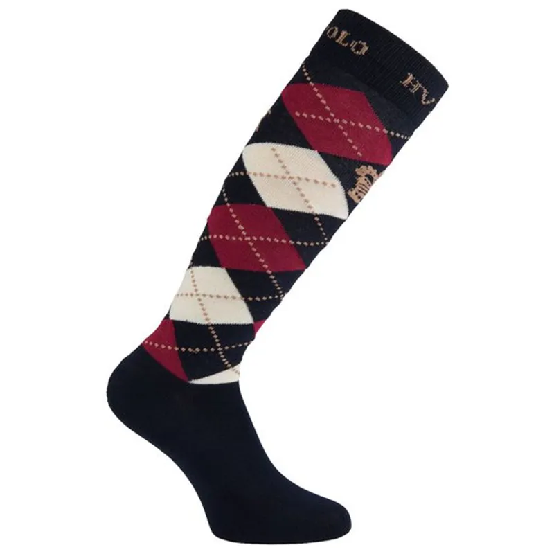 HV Polo Argyle Socks - Navy/Roja/Sand