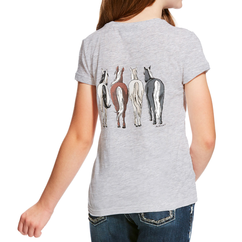 Ariat Girls 360 View T-Shirt - Heather Grey-1