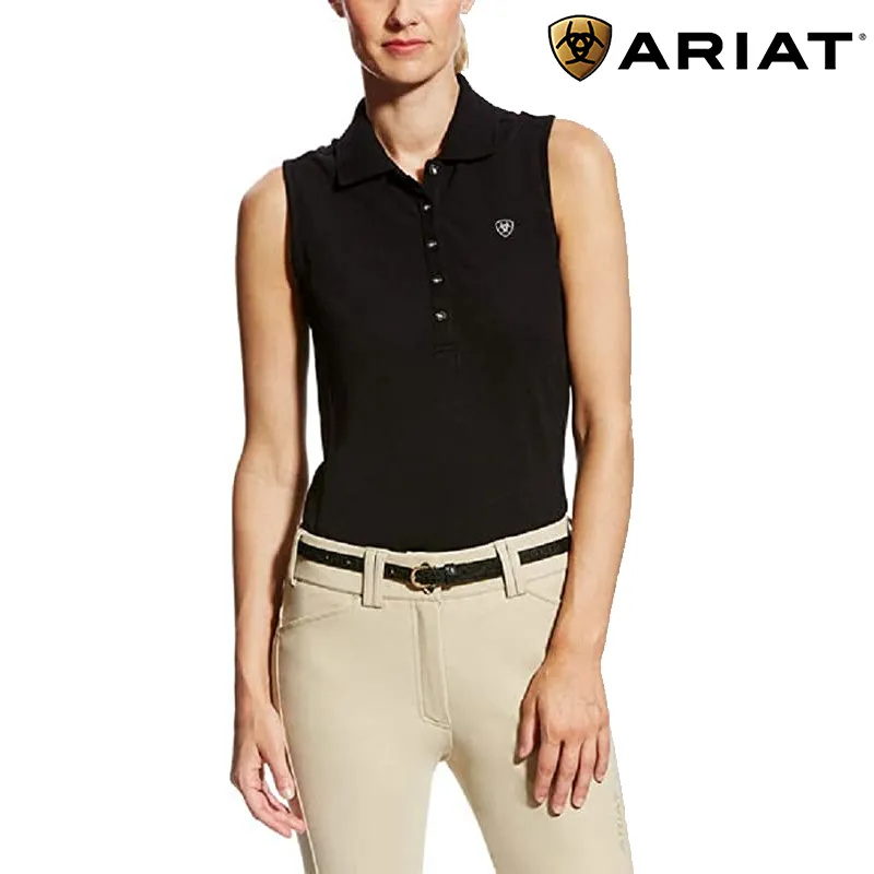 Ariat Womens Prix Sleeveless Polo Shirt - Black