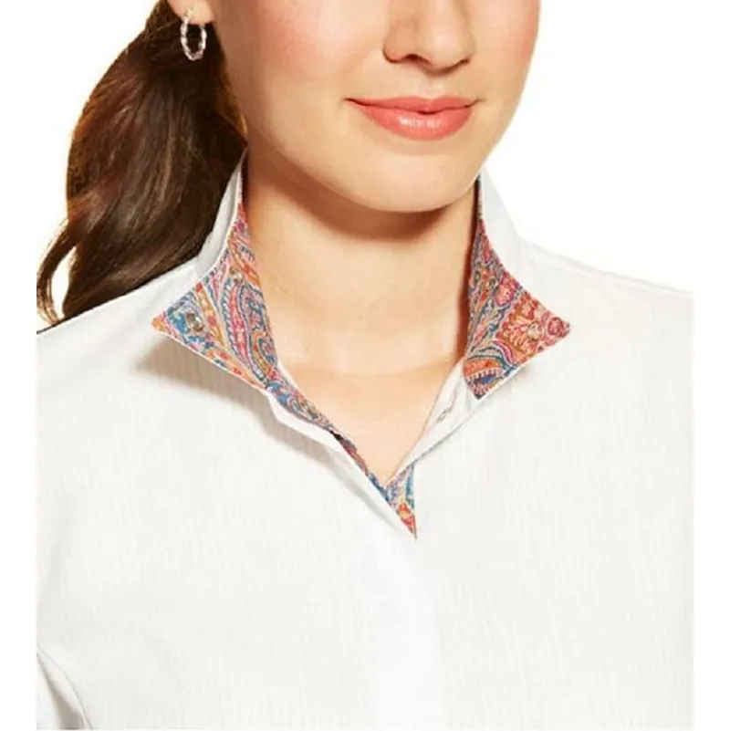 Ariat Triumph Liberty Ladies Show Shirt - White/Blue-1