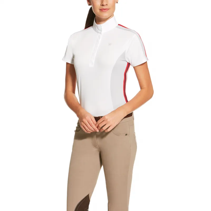 Ariat Fashion Aptos Colourblock Ladies Show Top - White/Grey