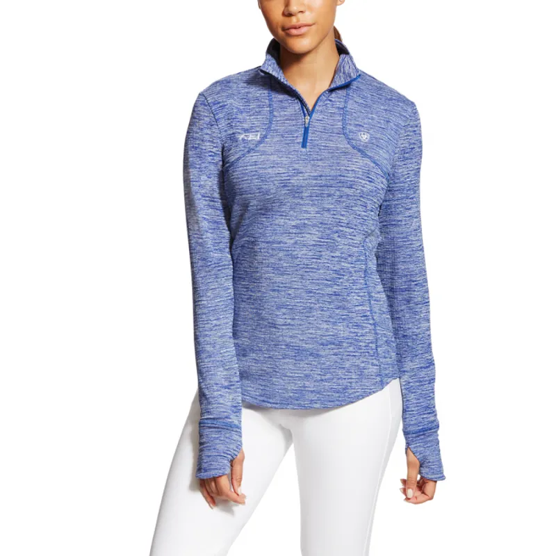 Ariat Ladies FEI Gridwork 1/2 Zip Top - Mazarine Blue