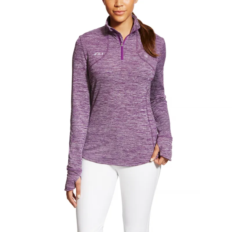 Ariat Ladies FEI Gridwork 1/2 Zip Top - Purple Heather