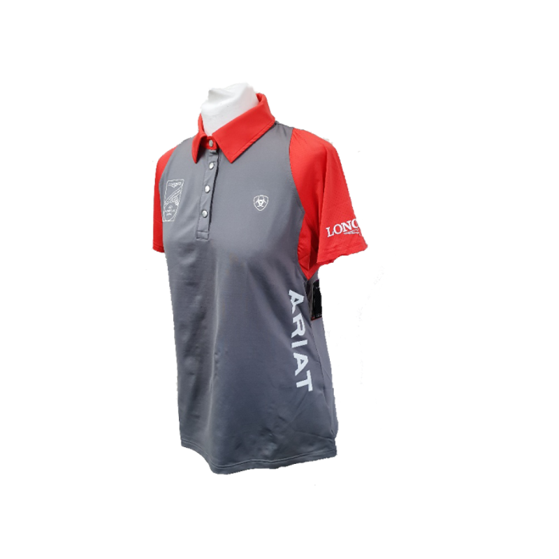 Ariat Ladies FEI World Cup Team Cambria Polo Shirt - Grey-1