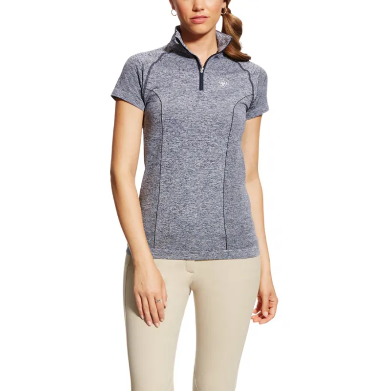 Ariat Odyssey Ladies 1/4 Zip Seamless Base Layer - Navy Heather
