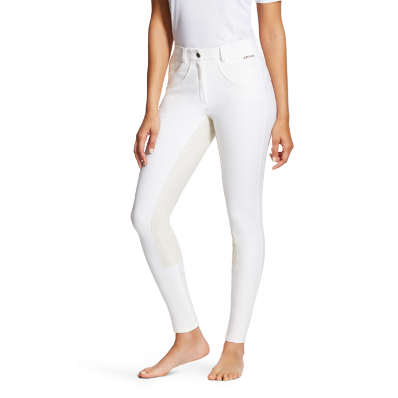 Ariat Ladies Olympia FZ Reg Rise Full Seat Breeches - White-1