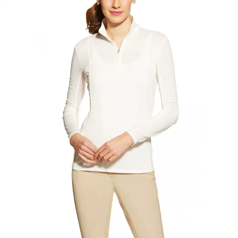 Ariat Ladies Sunstopper 1/4 Zip Top - White