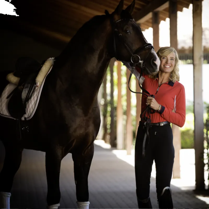 Kastel Charlotte Signature UV Long Sleeved Zip Top - Red/Navy/White