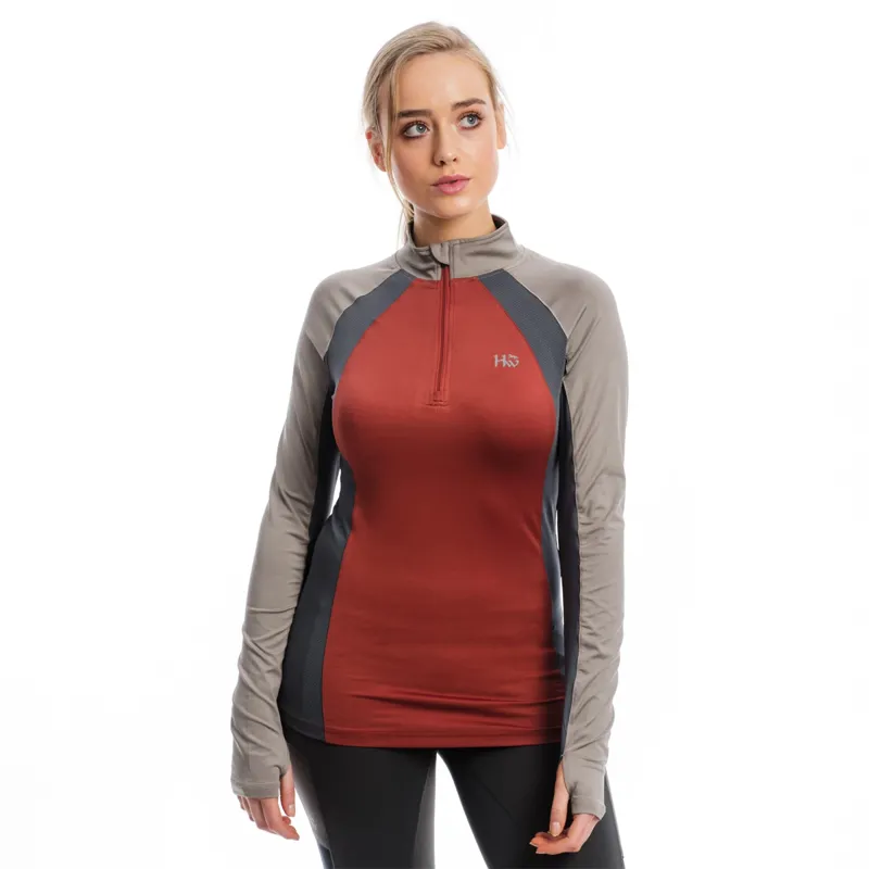 Horseware Aveen Tech Long Sleeve Top - Redwood