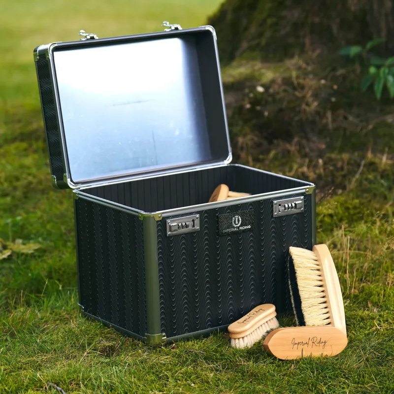 Imperial Riding IRHShiny Grooming Box - Grey/Black-2