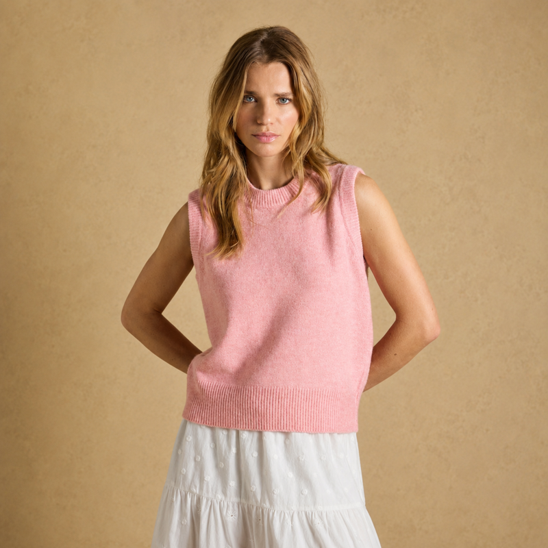 Joules Ladies Holly Knitted Vest - Pale Pink