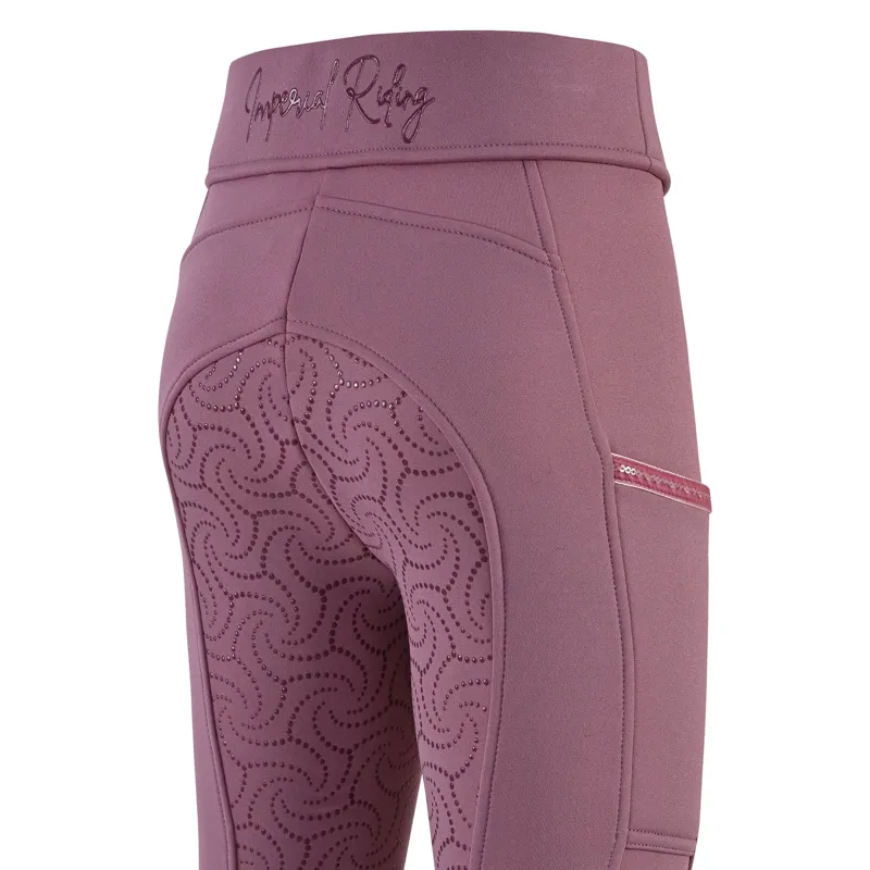Imperial Riding Kids Teddy Full Grip Tights - Mauve-3