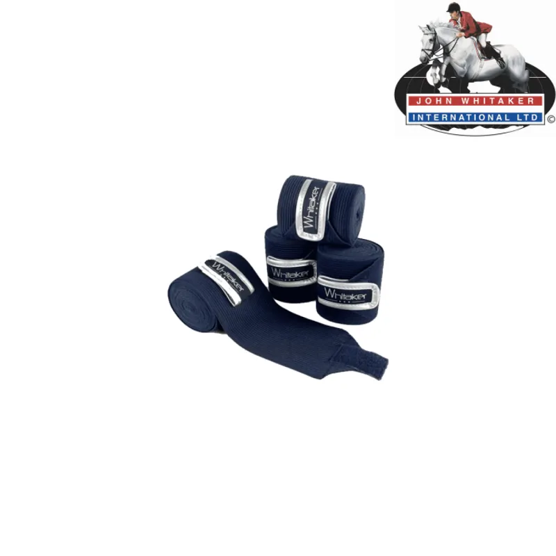 John Whitaker Thornton Elastic Fleece Bandages - Navy and Silver