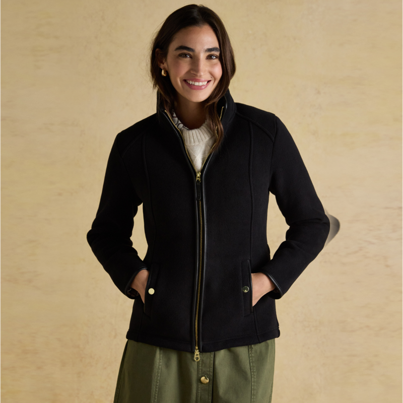Joules Ladies Heritage Full Zip Through Fleece - Black