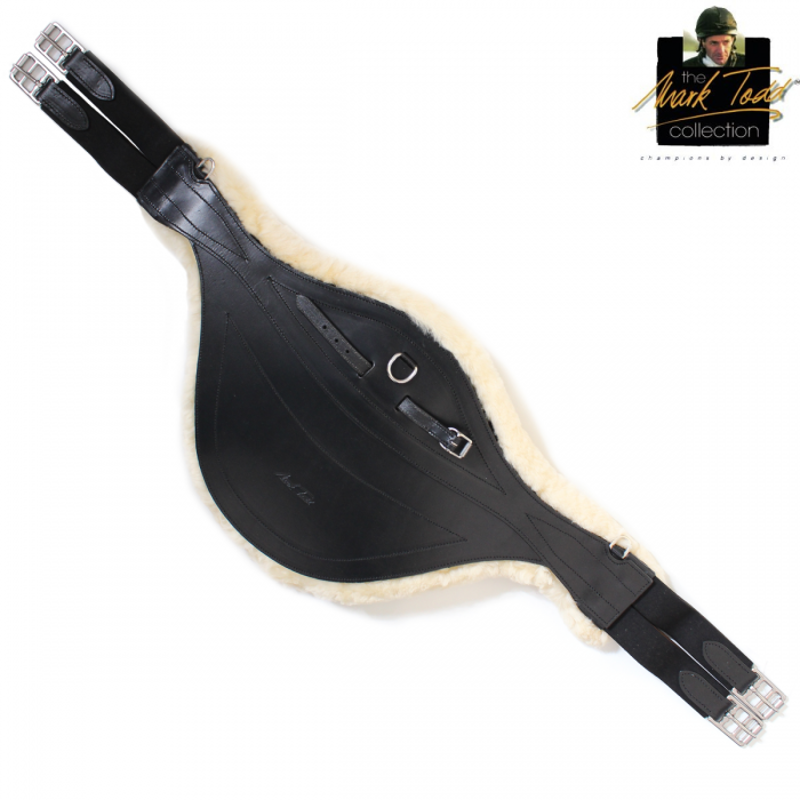 Mark Todd Detachable Sheepskin Stud Girth In Black/Cream-1