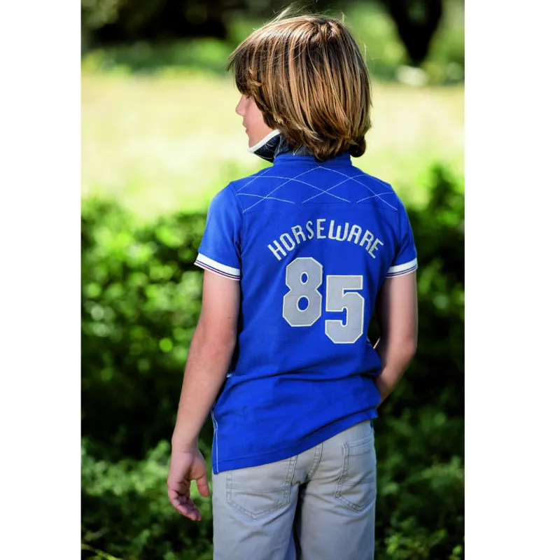Horseware Boys Pique Polo Shirt - Blue-1