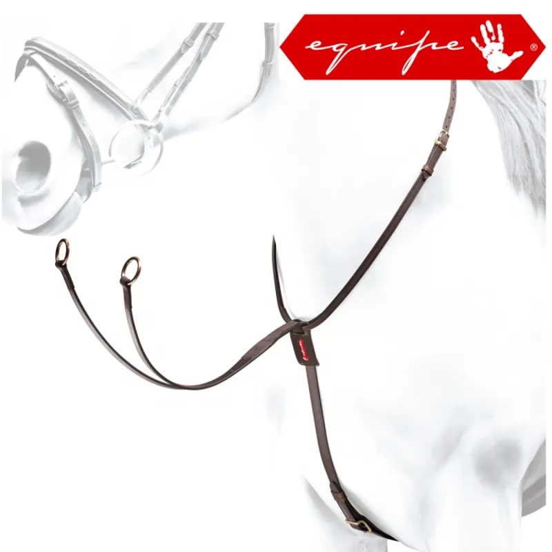 Equipe Running Martingale - Red/Brown/Brass