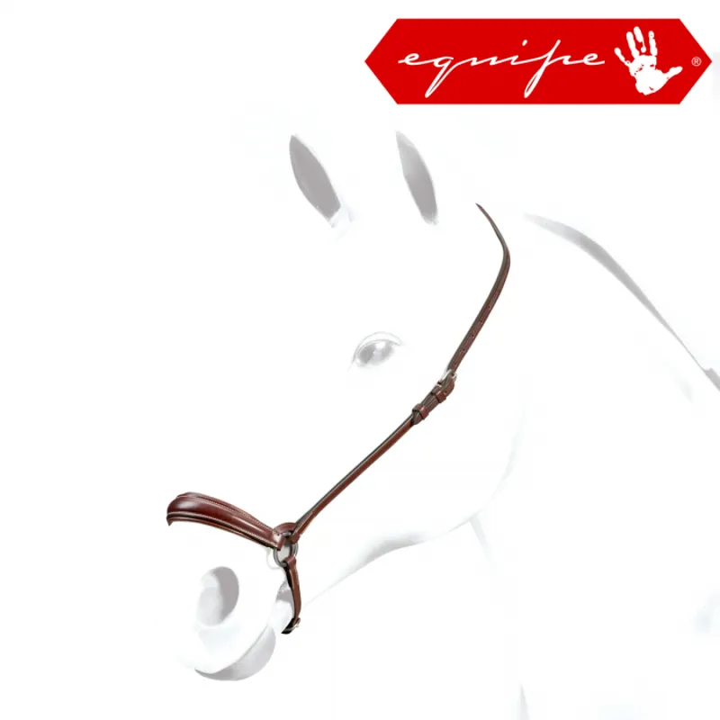 Equipe Padded Leather Drop Noseband - Black