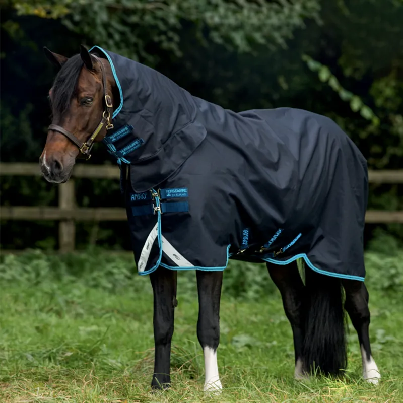 Horseware Amigo Bravo 12 All In One Lite Turnout Rug 0g - Navy/Navy/Electric Blue