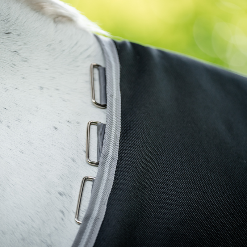 Horseware Amigo Bravo 12 Original Lite 0g Turnout Rug - Black/Titanium Grey Silver-6