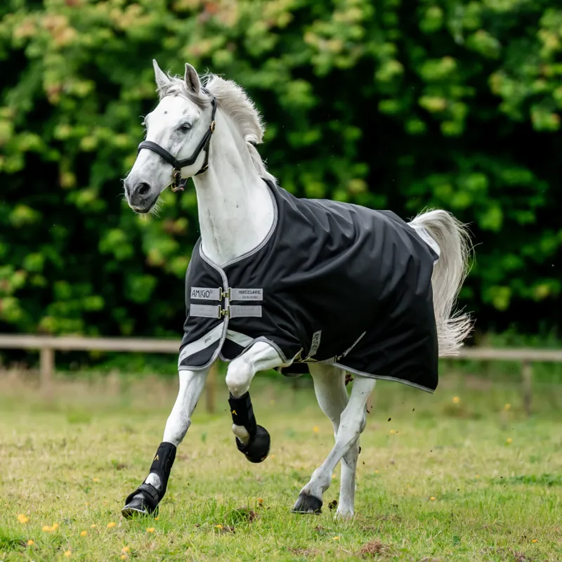 Horseware Amigo Bravo 12 Original Lite 0g Turnout Rug - Black/Titanium Grey Silver
