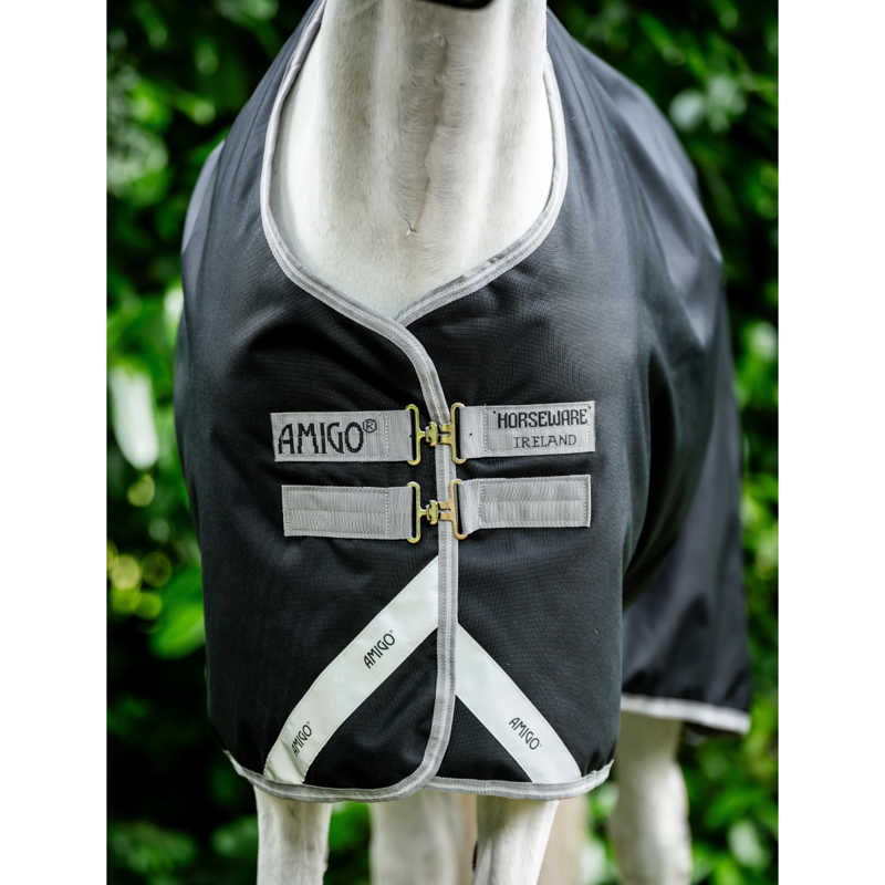 Horseware Amigo Bravo 12 Original Lite 0g Turnout Rug - Black/Titanium Grey Silver-5