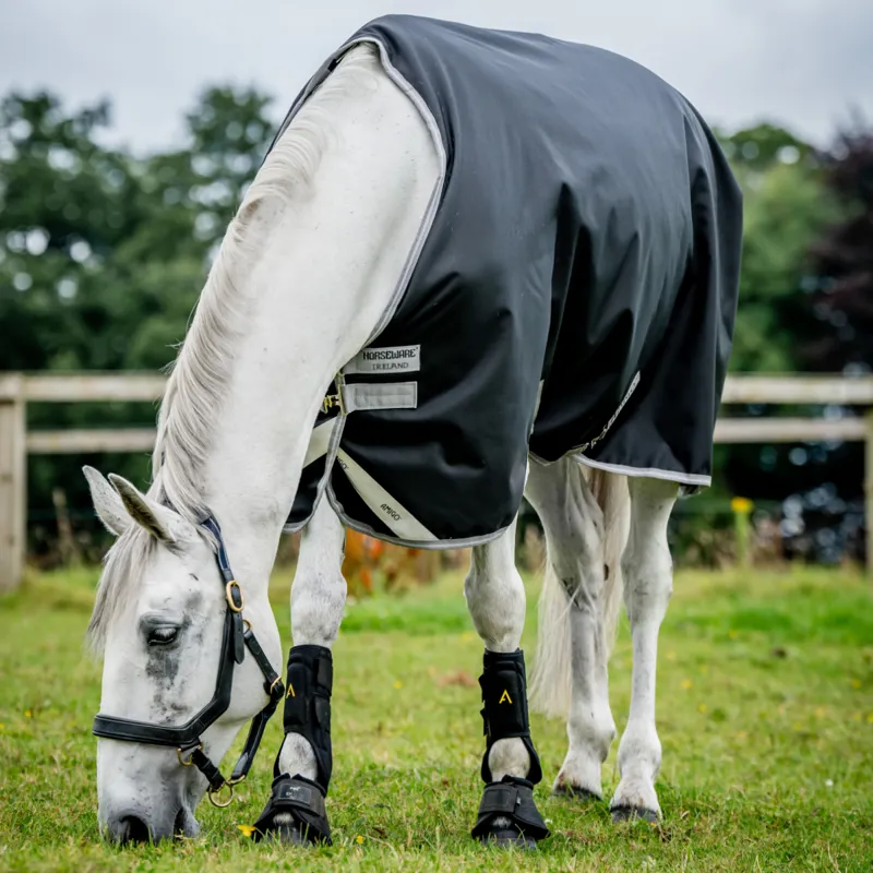 Horseware Amigo Bravo 12 Original Lite 0g Turnout Rug - Black/Titanium Grey Silver-2