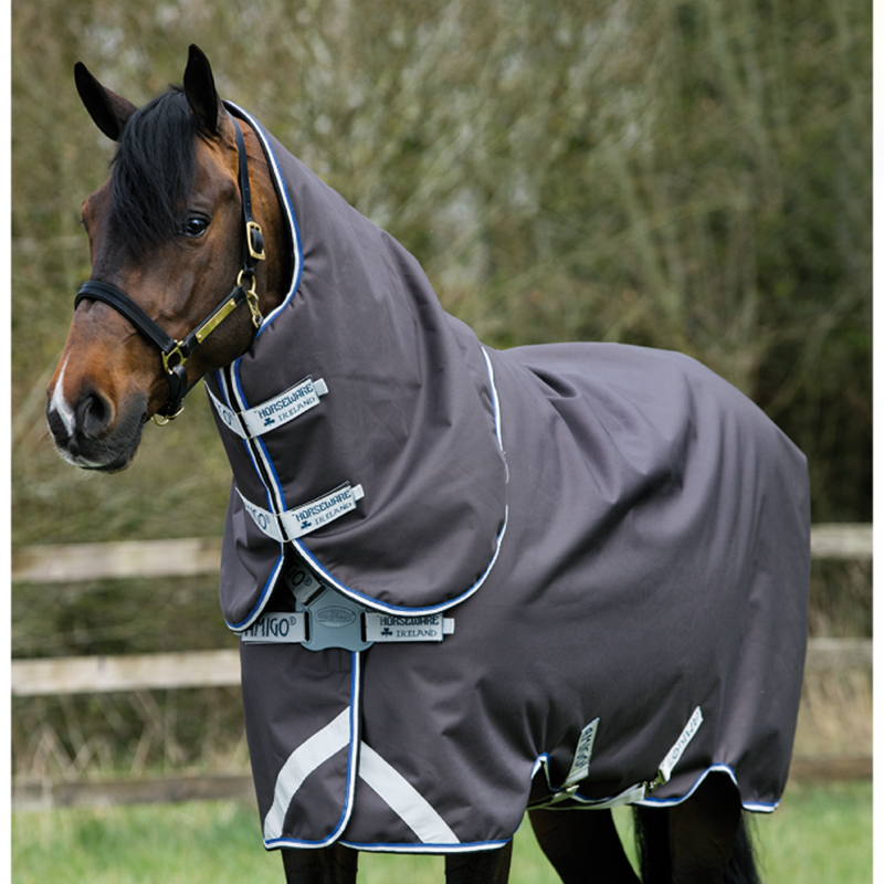 Horseware Amigo Bravo 12 Plus Medium Turnout Rug with Disc Closure - Excalibur/Silver-1