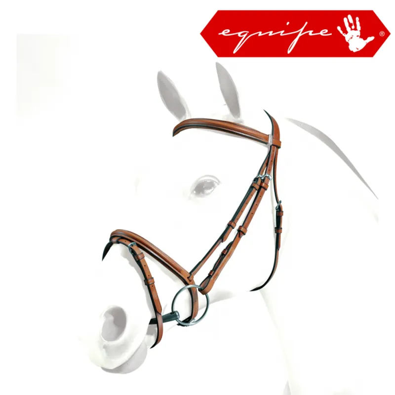 Equipe Emporio Flash Bridle - Red/Brown/Silver