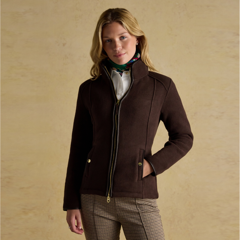 Joules Ladies Heritage Full Zip Through Fleece - Brown