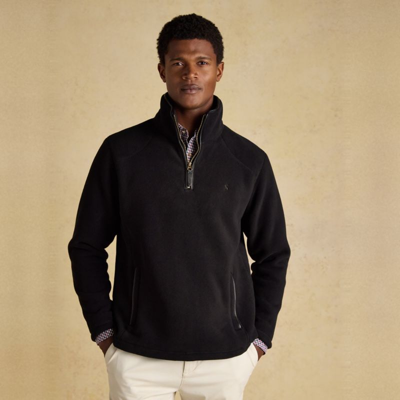 Joules Men's Heritage Fleece Quarter Zip - Black