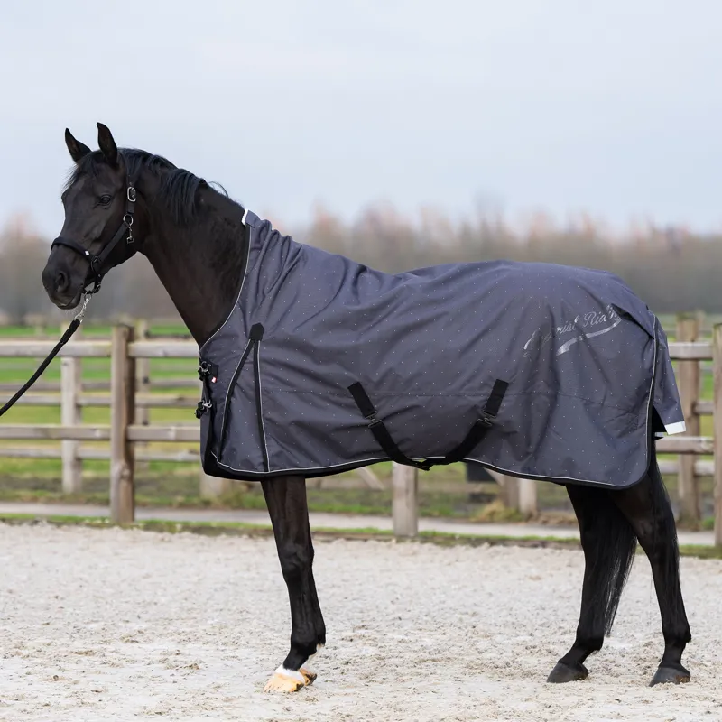 Imperial Riding Super Dry 100g Turnout Rug - Grey Herringbone