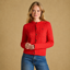 Joules Ladies Cable Cardigan - Red