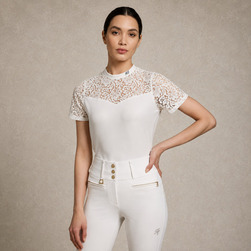 Holland Cooper Lace Tee - White