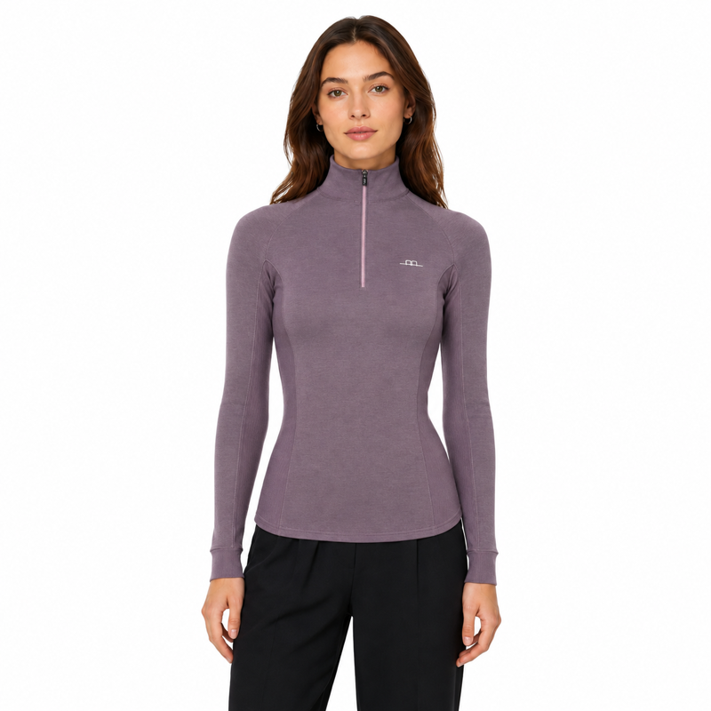 Horseware AA CleanCool Long Sleeve Half Zip Top - Antique Plum
